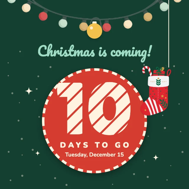 Christmas is coming countdown post template