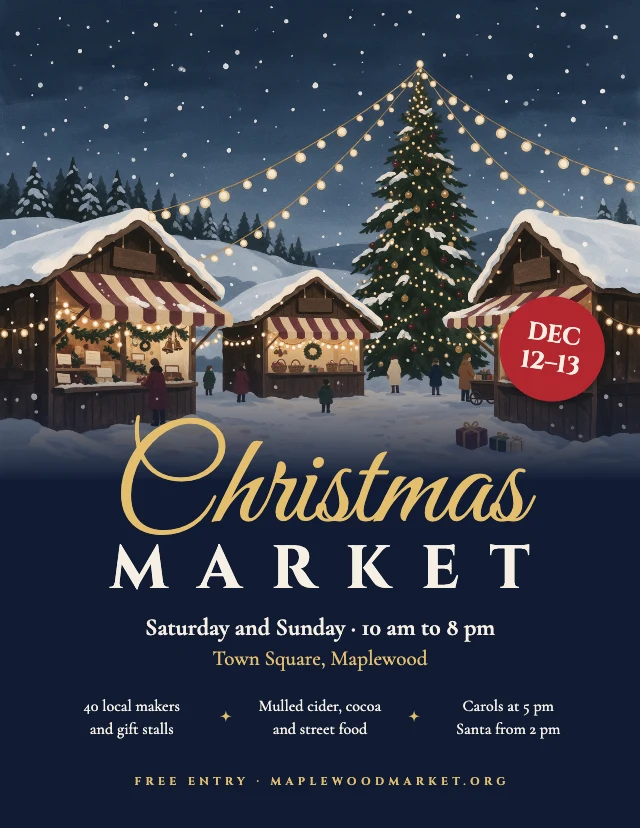 Christmas market flyer template