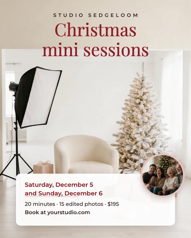 Christmas mini sessions post template