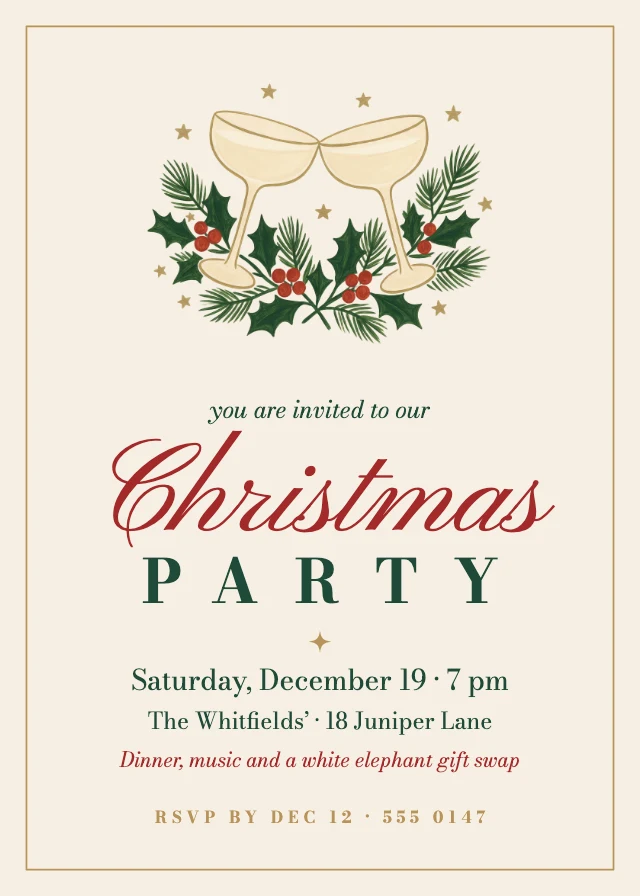 Christmas party invitation template