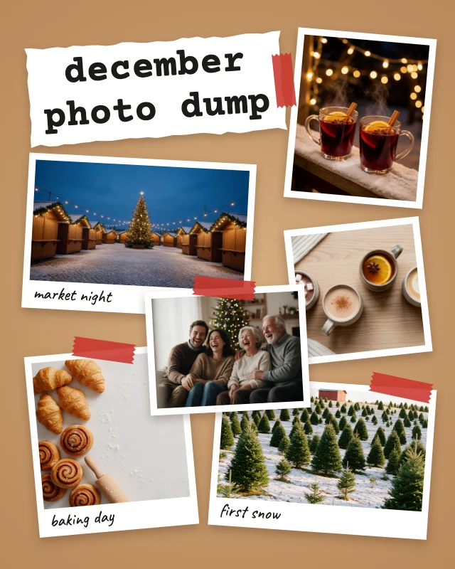 Christmas photo dump post template