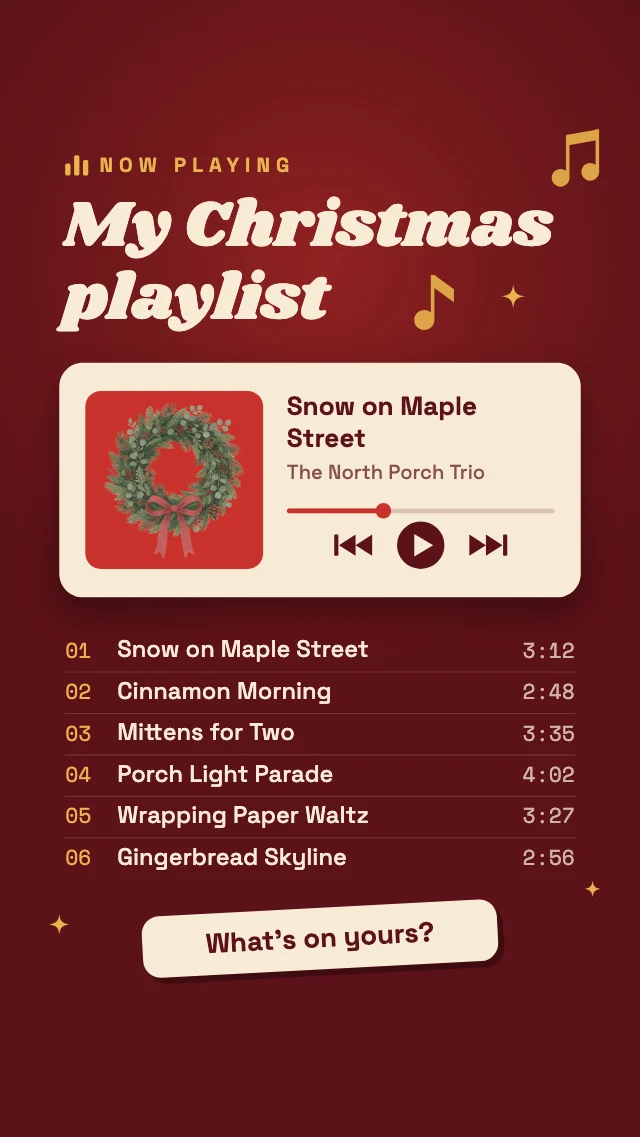Christmas playlist story template