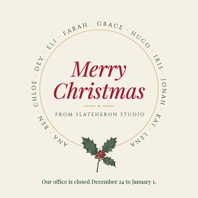 Team Christmas greeting LinkedIn post template