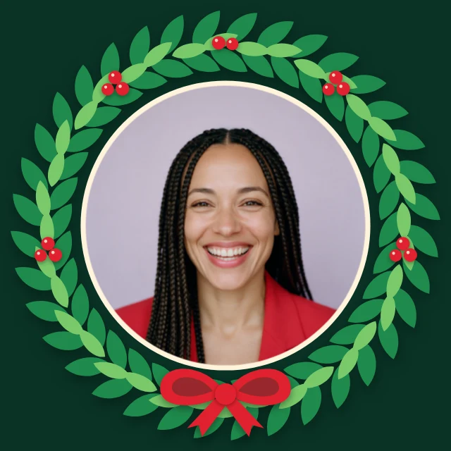 Christmas wreath profile picture template