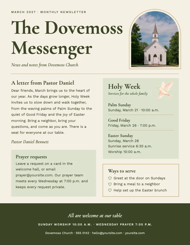 Church newsletter template