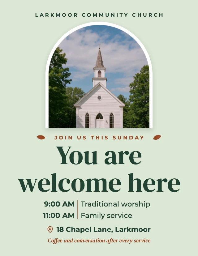 Church service flyer template