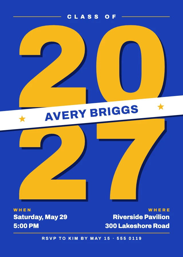 Class of 2027 graduation invitation template