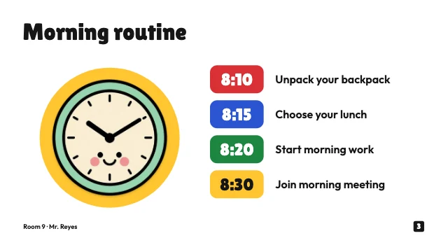 Classroom rules and routines slides template, page 3 of 8