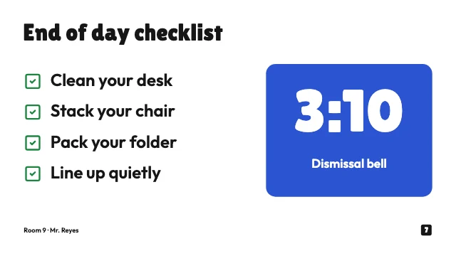 Classroom rules and routines slides template, page 7 of 8