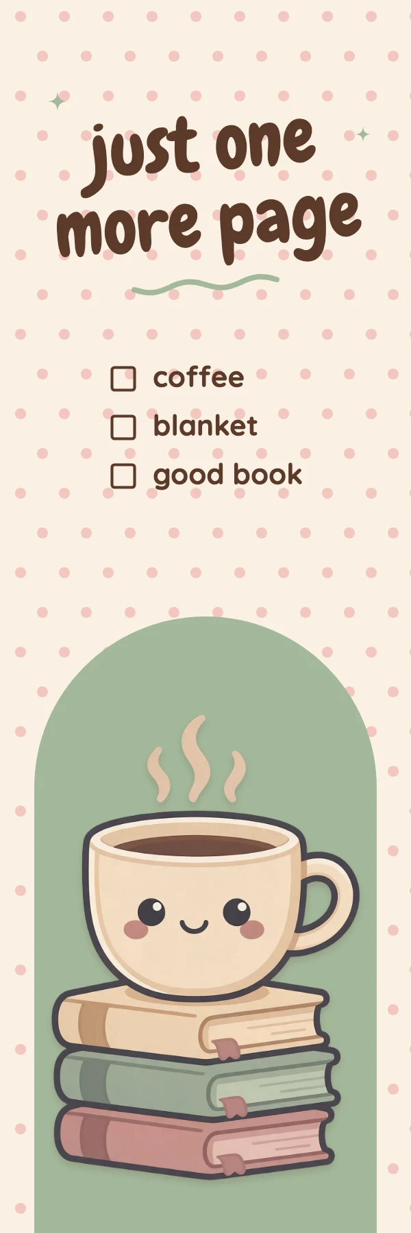 Coffee and books bookmark template