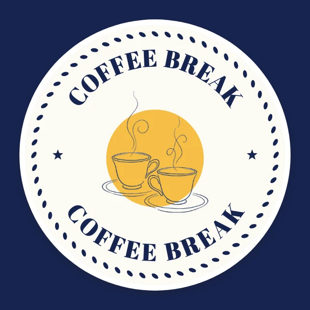 Coffee break sticker template