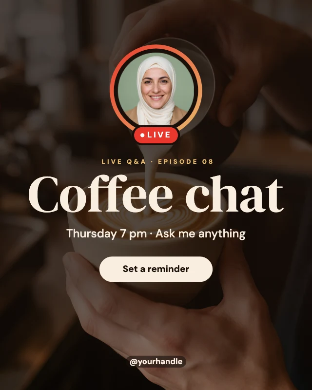 Live session announcement post template