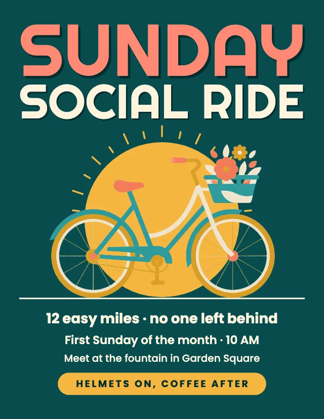 Community bike ride flyer template