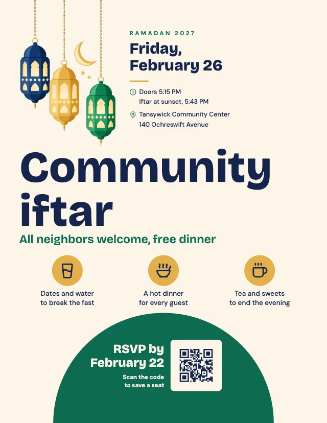 Community iftar flyer template