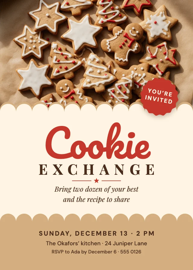 Cookie exchange invitation template