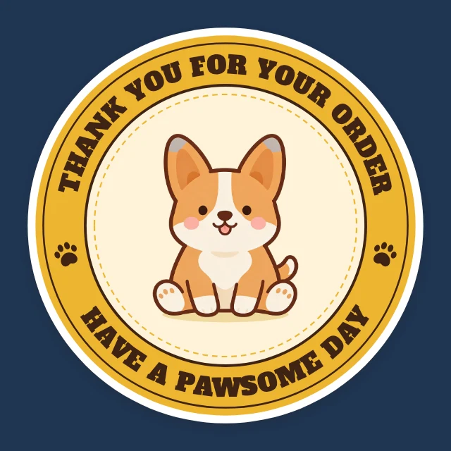 Corgi thank-you sticker template