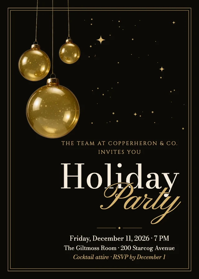 Corporate holiday party invitation template
