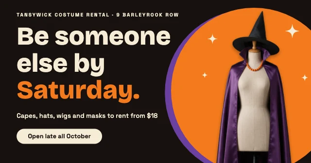 Halloween costume shop ad template