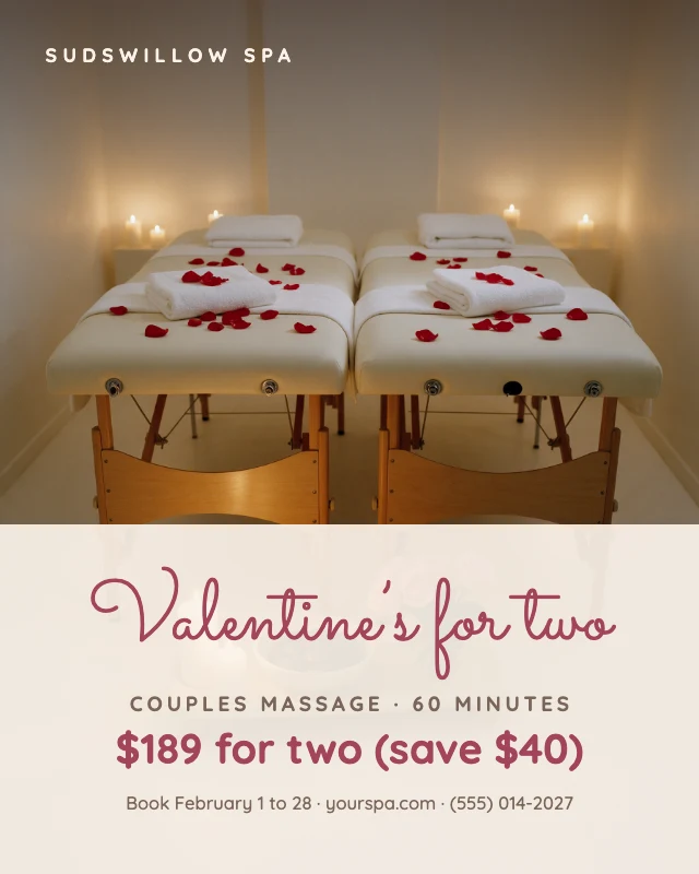 Couples spa Valentine’s special template