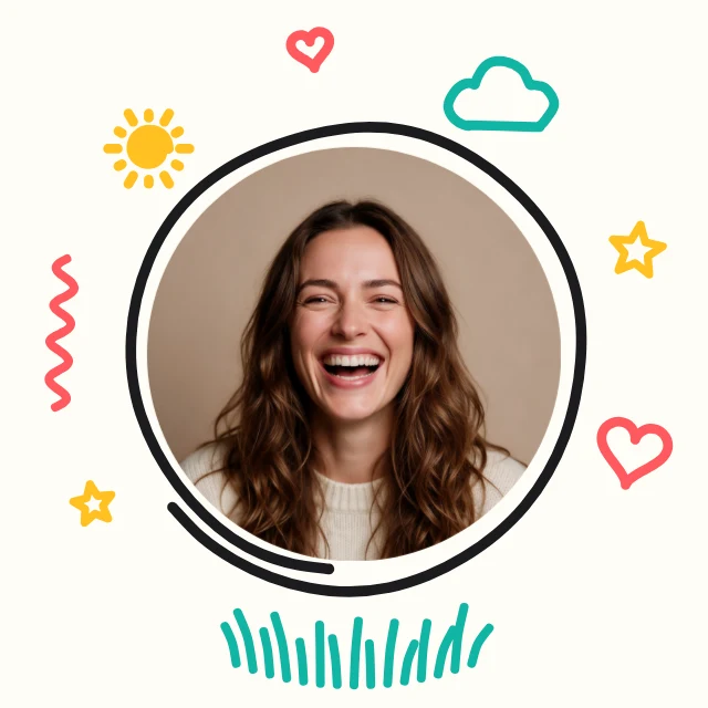 Crayon doodle profile picture template