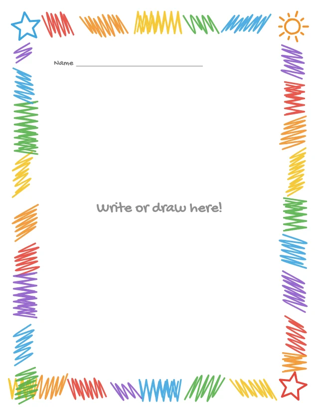 Crayon scribble border template
