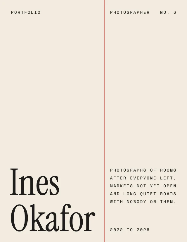 Minimal photography portfolio cover template