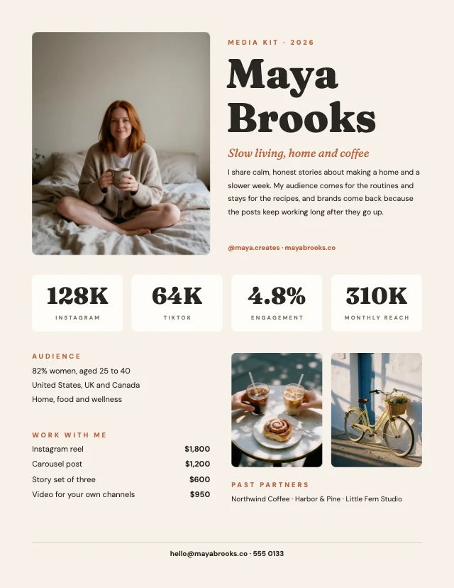 Creator media kit template