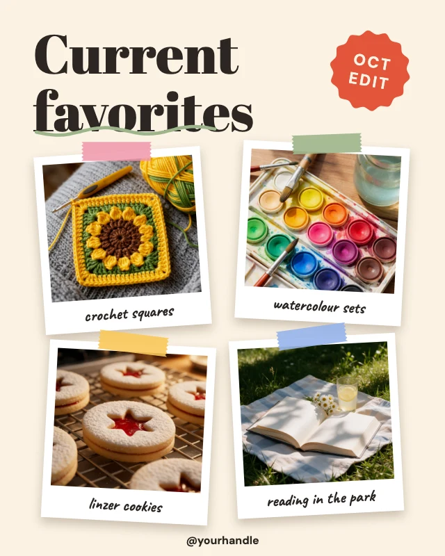 Current favorites post template