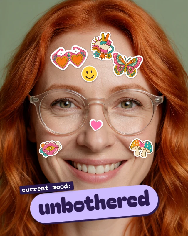 Current mood sticker face post template