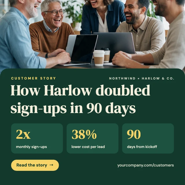 Customer story LinkedIn post template