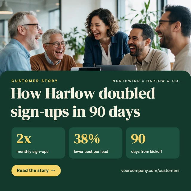 Customer story LinkedIn post template