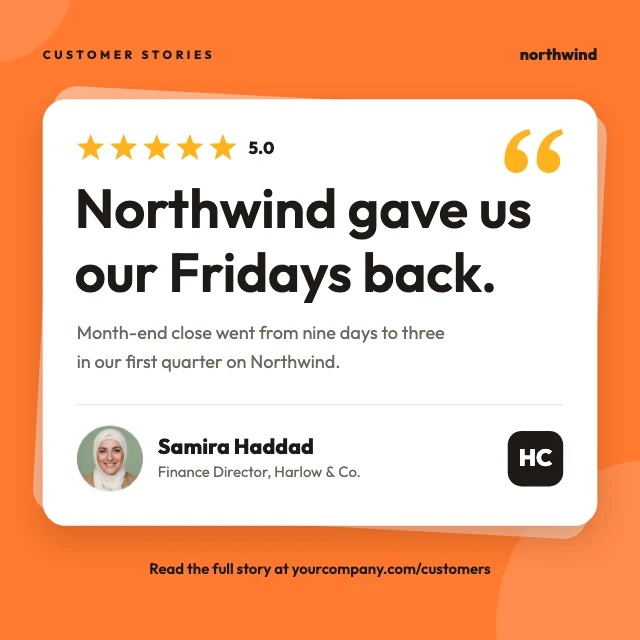 Customer testimonial LinkedIn post template