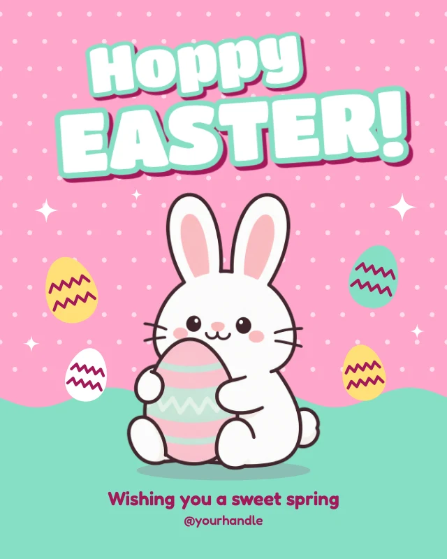 Cute Easter bunny post template