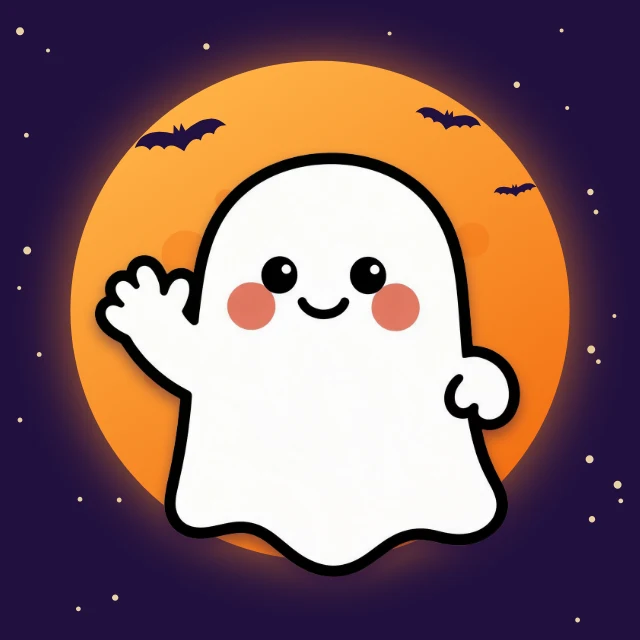 Cute ghost profile picture template