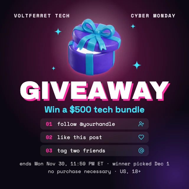 Cyber Monday giveaway post template