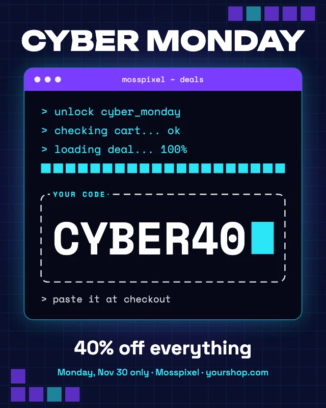 Cyber Monday promo code post template