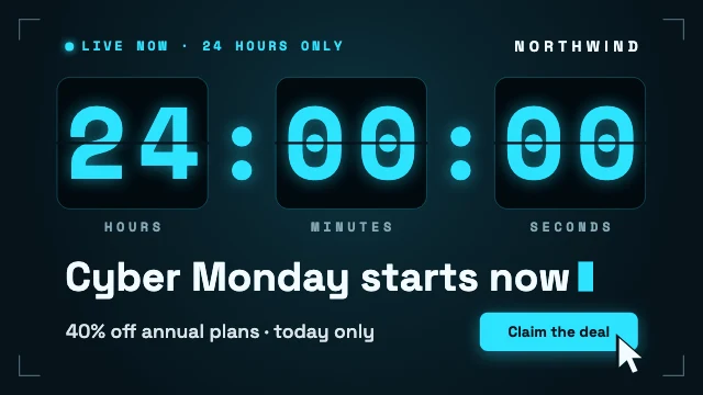Cyber Monday countdown X post template