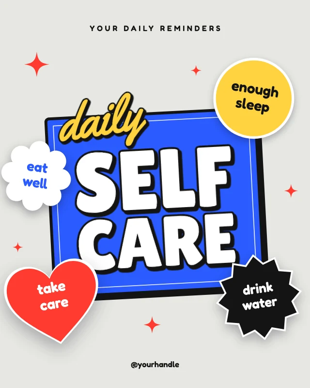 Daily self care reminder post template