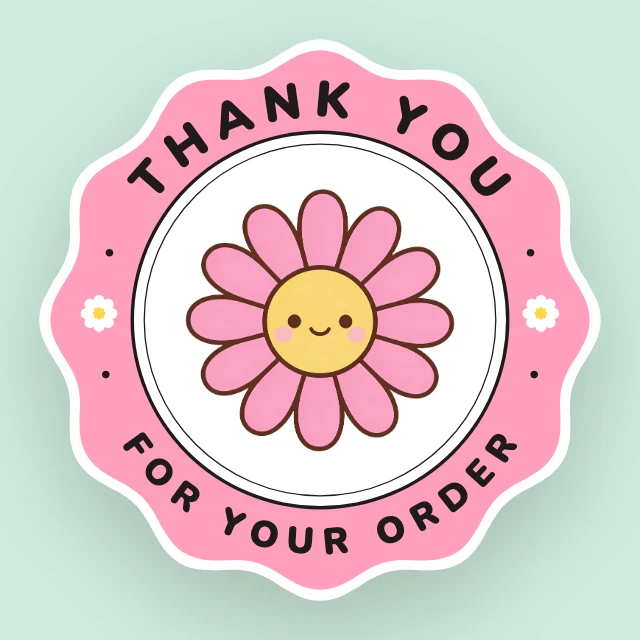 Daisy thank-you sticker template