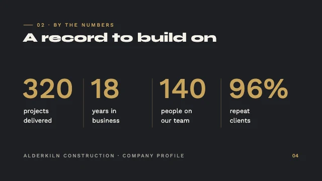 Company profile presentation template, page 4 of 8