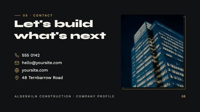 Company profile presentation template, page 8 of 8