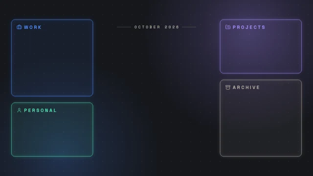 Dark mode desktop organizer wallpaper template