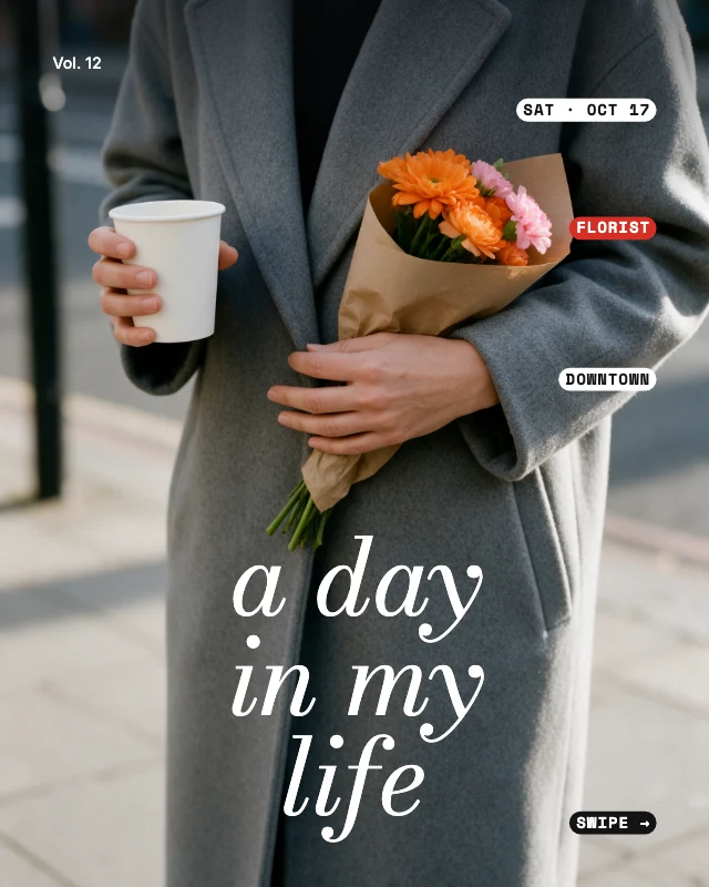 Day in my life carousel cover template