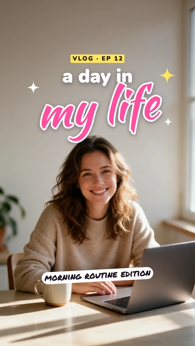 Day in my life reel cover template