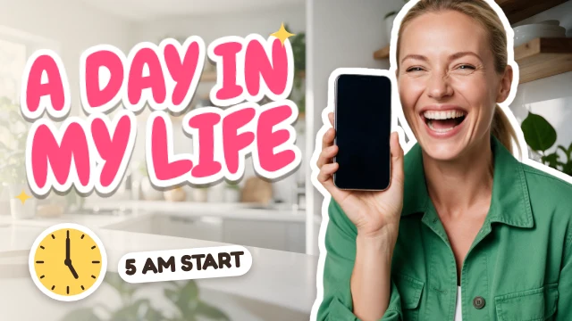 Day in my life YouTube thumbnail template