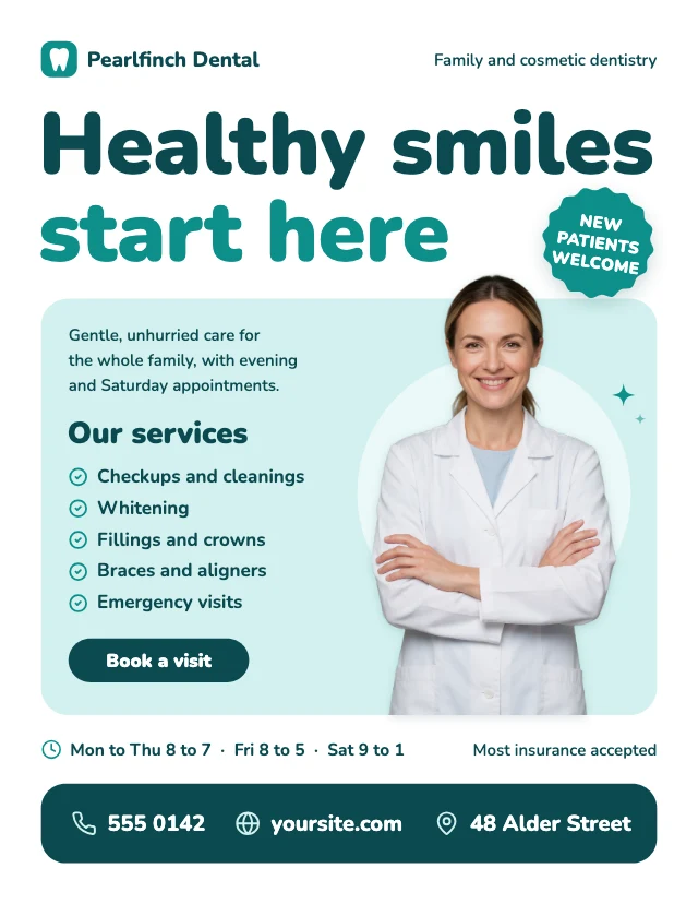 Dental care flyer template