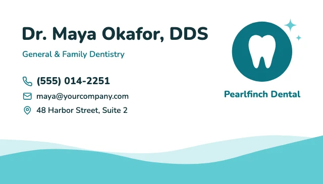 Dentist business card template