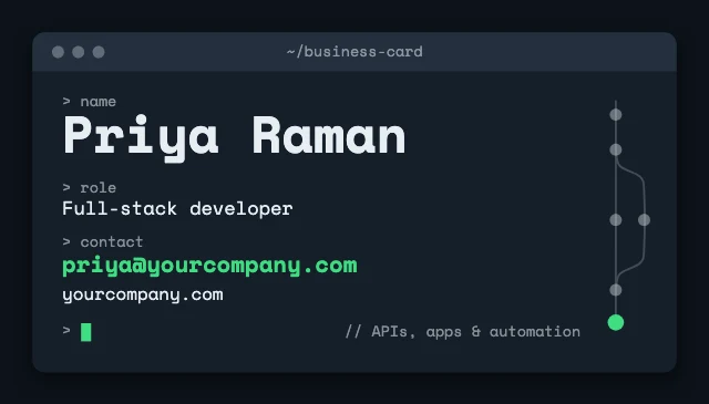Developer business card template
