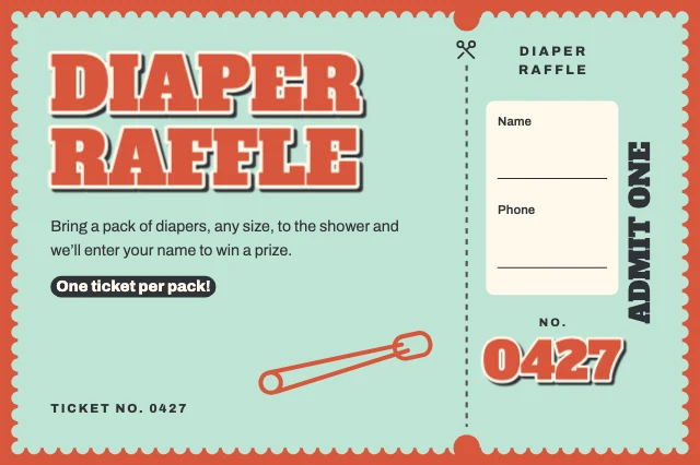Diaper raffle ticket template