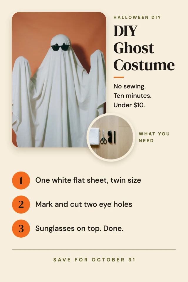 DIY ghost costume pin template